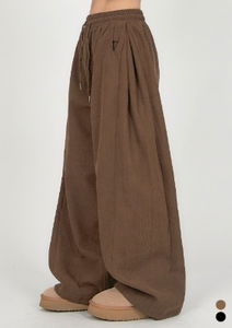 Fleece Corduroy Side Pintuck Pants PA064