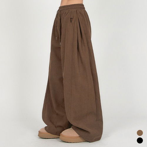 Fleece Corduroy Side Pintuck Pants PA064 (Delayed delivery)