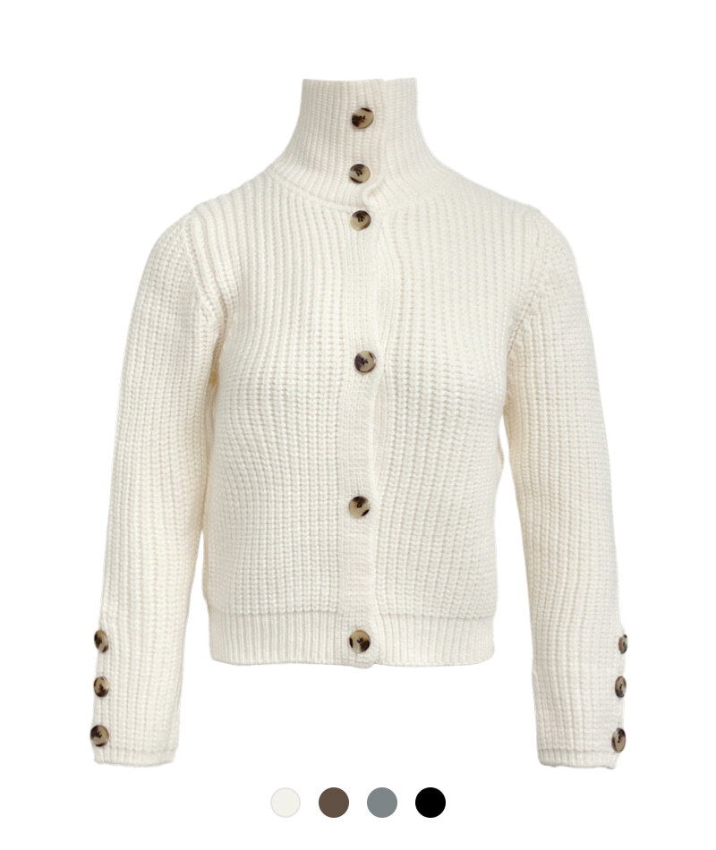Bella High Neck Button Knitwear Cardigan
