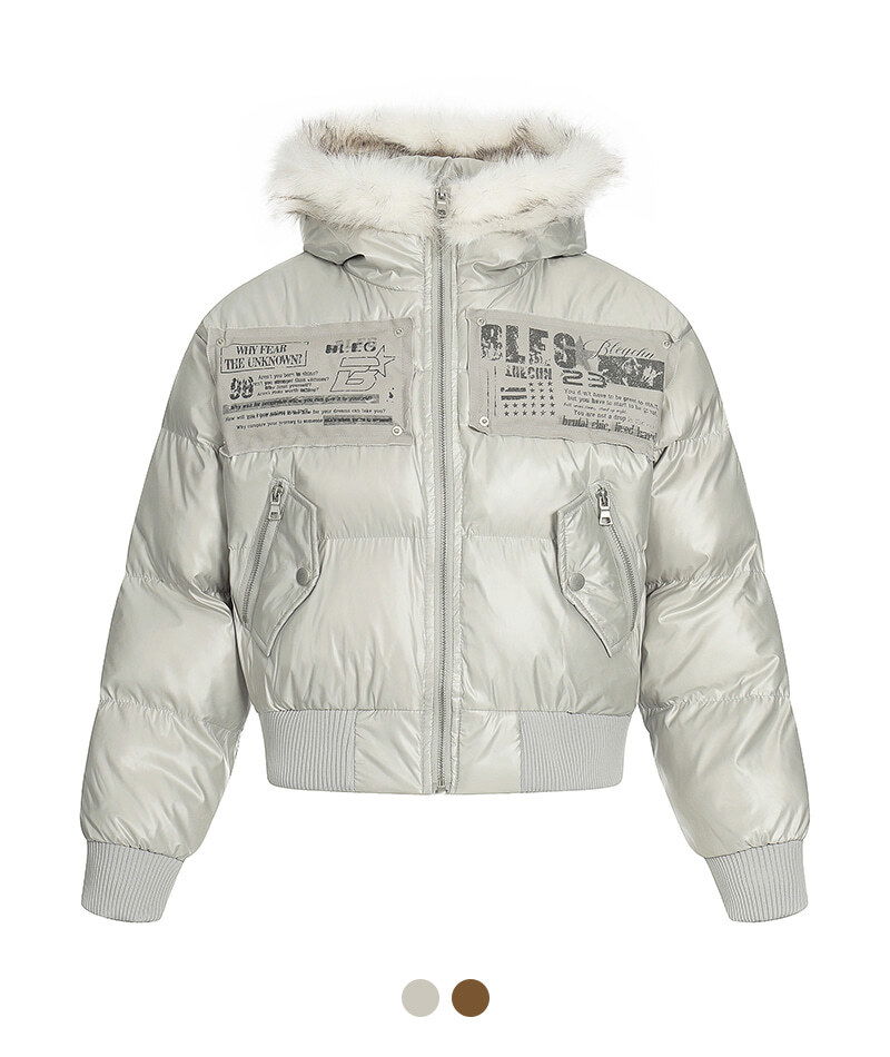 Extreme Volume Patch Hooded Padded Jacket