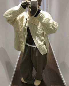 Flap Twist Cardigan *Ivory Same-Day Shipping Available