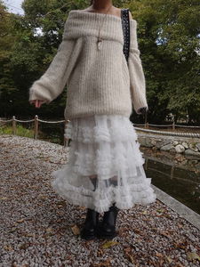 SHEER FRILL CAN CAN LONG SKIRT