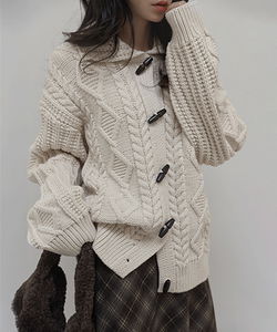 [MADE] ラナケーブルトグルボタンニットカーディガン