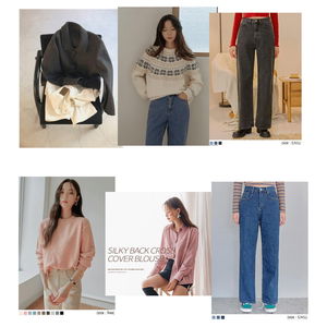 Top: charcoal, ivory, blue