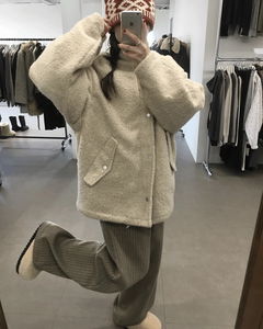 Odd bouclé high-neck jacket *Available for sequential shipment starting December 4th. Black available for same-day shipment.