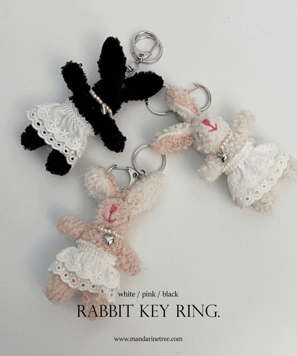 純粋なウサギ人形キーリングキーホルダーエアポットギフト3 color