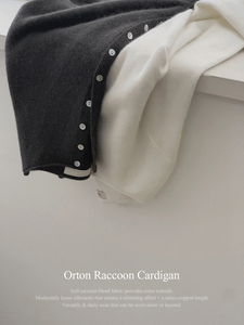 寬鬆袖拉克蘭開襟毛衣