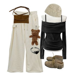 長袖上衣,樂福鞋,配飾,針織衫 코디