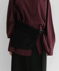 Wavy Suede Layered Belt Skirt