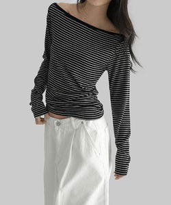 Martin Boatneck Striped Long Sleeve T-Shirt