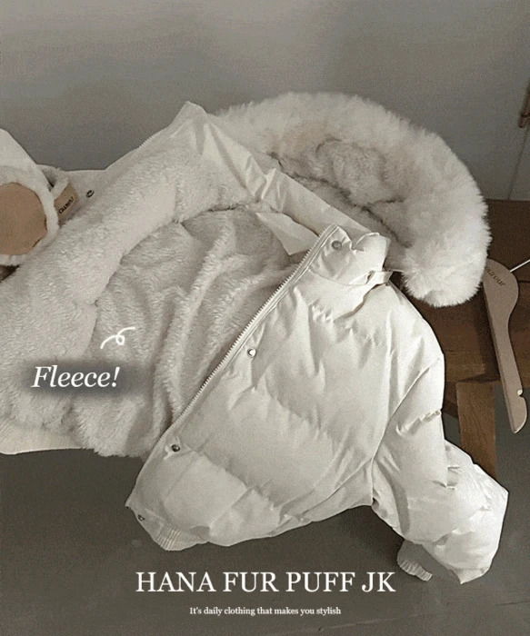 하나 퍼 후드 크롭 패딩