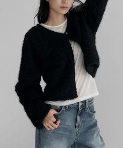 Almang Nonkara Buckle Fur Cardigan