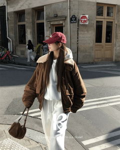 雪倫羊毛兩穿麂皮外套