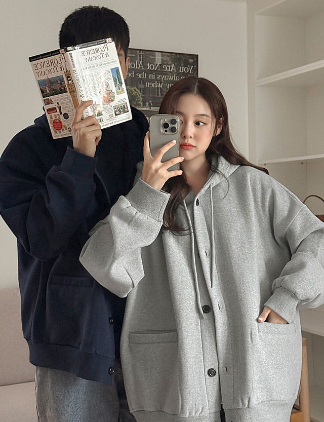 Let's wear it together Real Loose-fit Woolen cardigan 84836