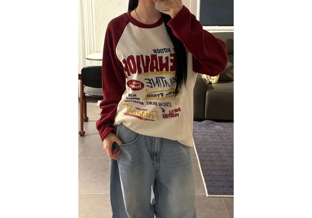 긴팔 티셔츠 모델 착용 이미지-S1L11