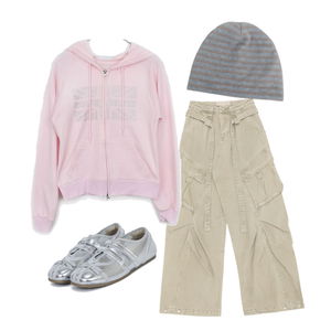 pants,cap,Zip-up 코디