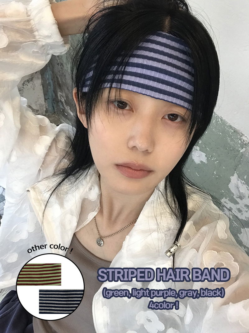 條紋髮帶 4色