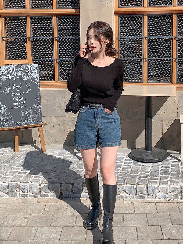 Caden Faded denim short pants