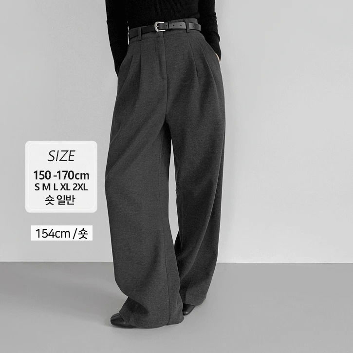 ZON #Front-to-pin tuck straight-fit slacks