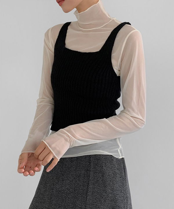 Maeders Layered See-through Turtleneck T-shirt