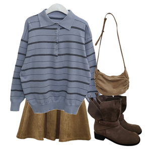 스커트,니트,부츠 코디