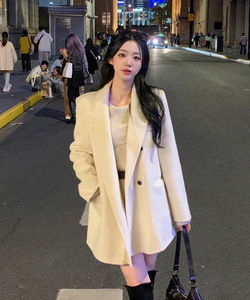 High-quality wool handmade double half coat jacket coat half coat outerwear Loose-fit