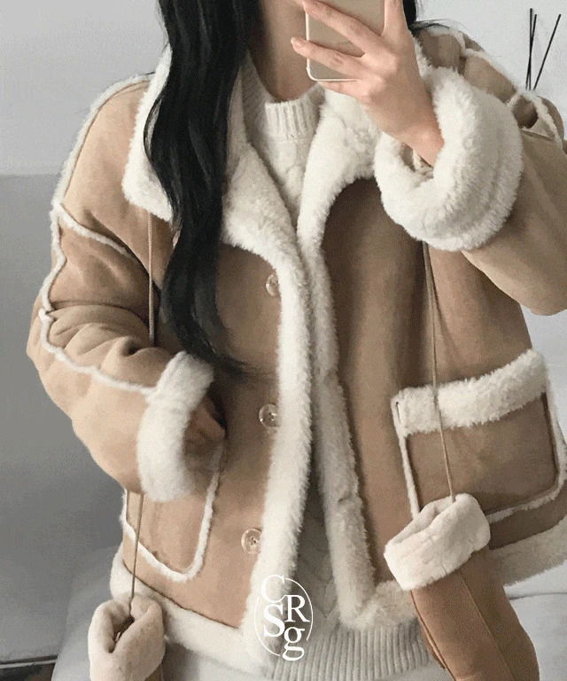 雙面穿絨毛麂皮外套