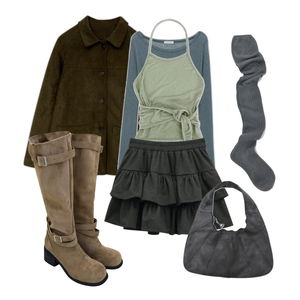 슬리브리스,20대,긴팔티,일상 코디