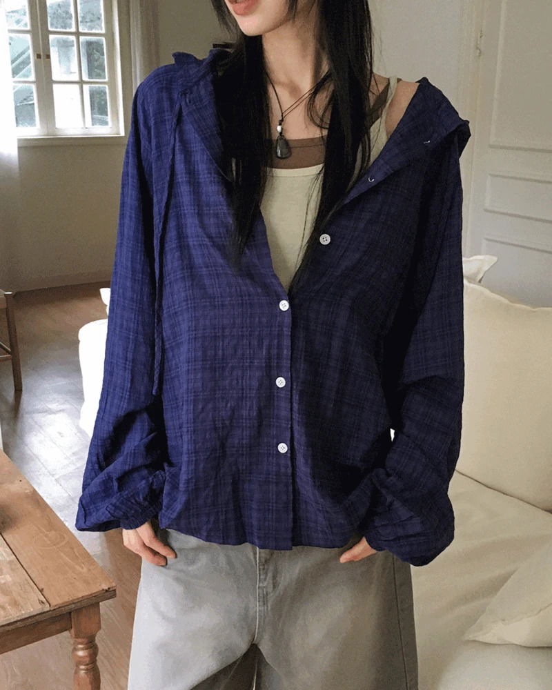 Bizet Salanta Summer Sheer Hood Long Sleeve Shirt