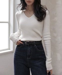 [MADE] Sway 修身 V 領拼接針織衫