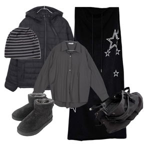 스커트,패딩자켓,부츠 코디