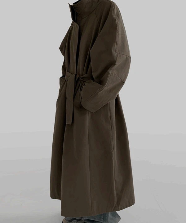 Tymo high neck trench long coat