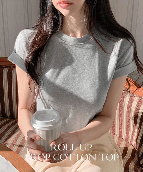 River Roll Up Crop Cotton T-Shirt