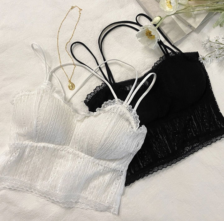 花蕾絲附襯墊細肩帶背心