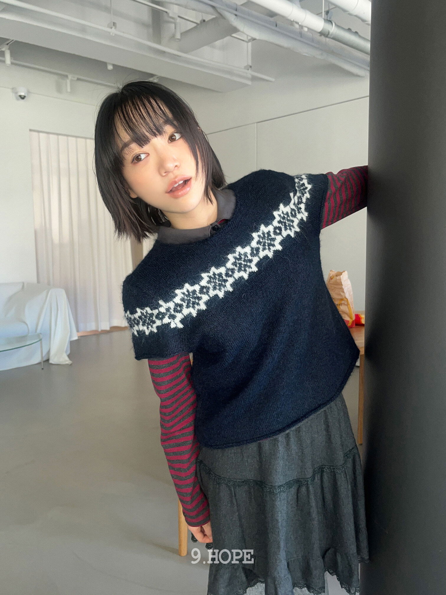 YUKI flower short-sleeved knitwear 短袖上衣