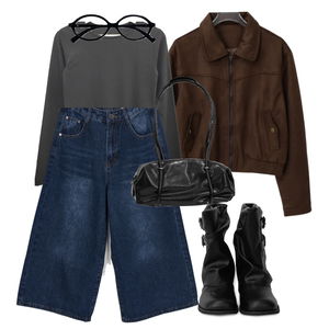 자켓,긴팔티,데님 코디