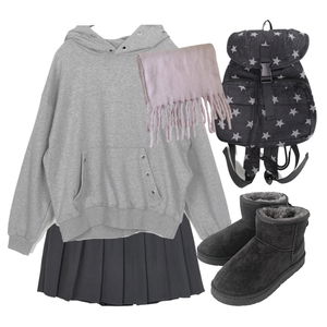 스커트,긴팔티,부츠 코디