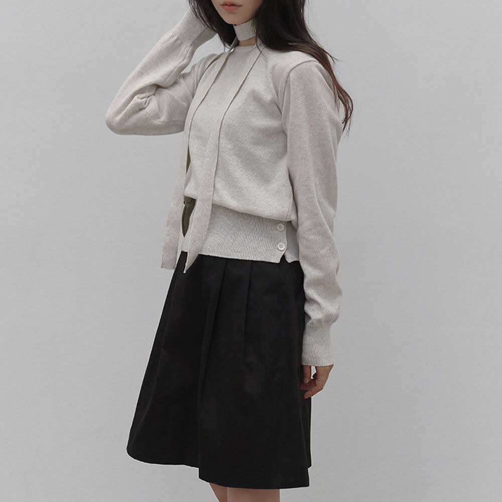 Berry Strap Set Side Button Knit