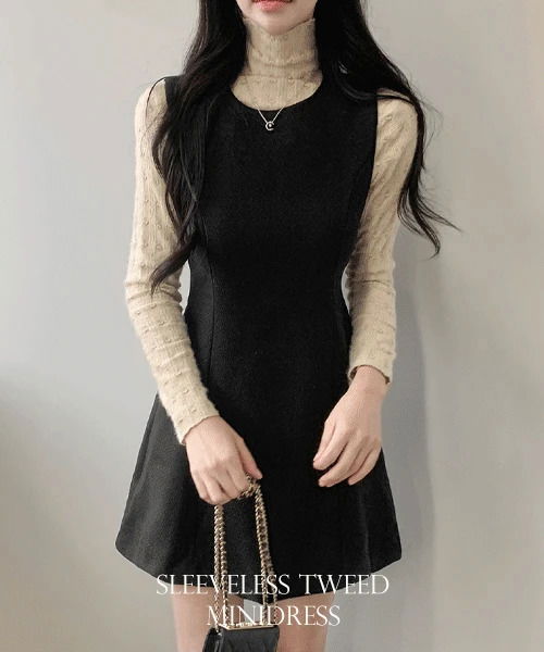 フィッツナシツイードミニワンピース