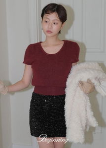 Hairy Half U-Neck Knitwear