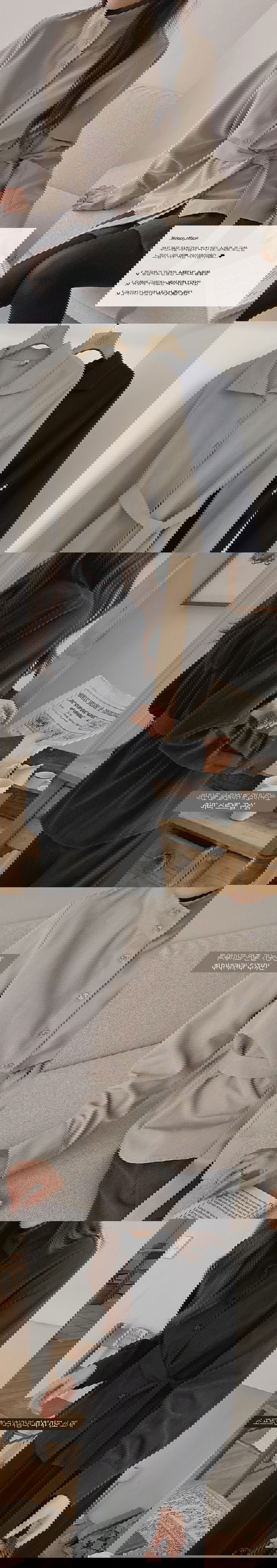 리리앤코 하디브렌 피치기모 하이넥 투웨이 스트랩 셔츠