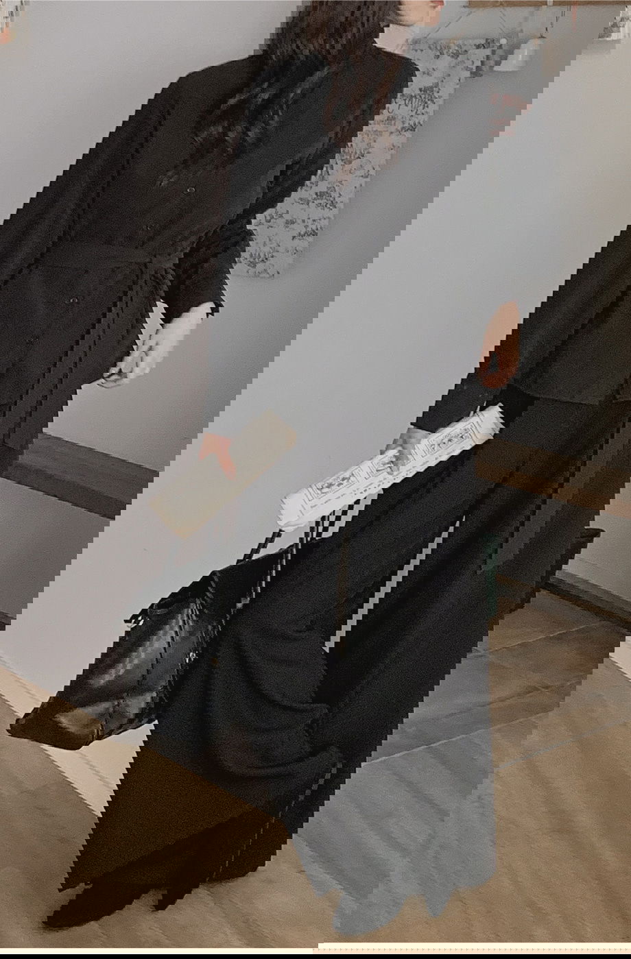 리리앤코 하디브렌 피치기모 하이넥 투웨이 스트랩 셔츠