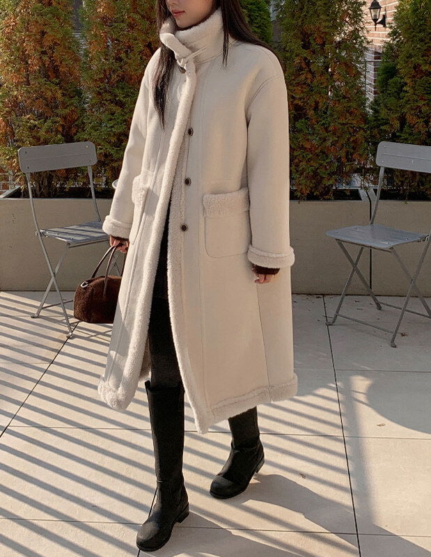 Nersi Dumble Suede Long Shearling 大衣