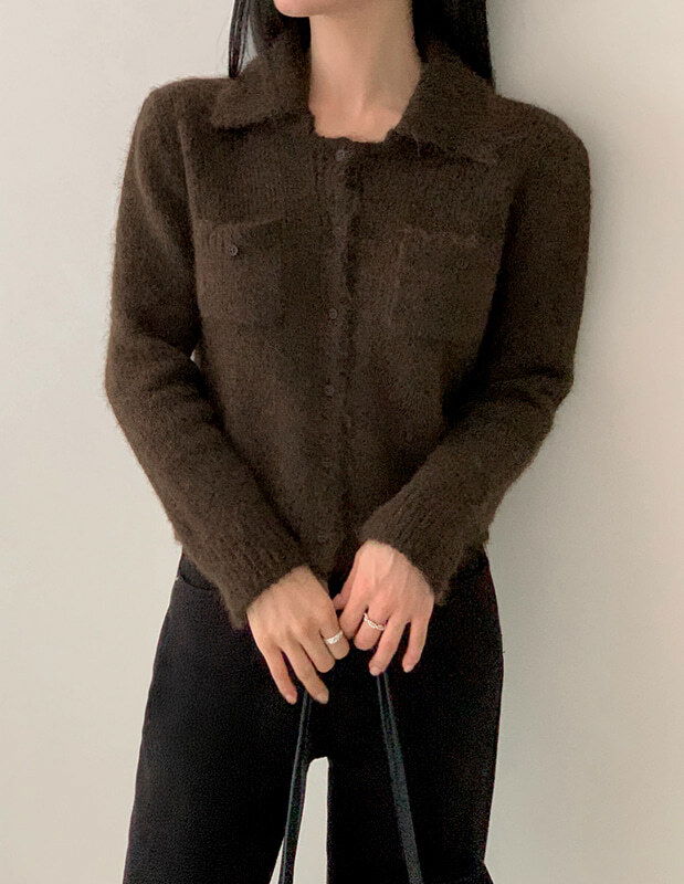 Michael Pocket Wool Collar Cardigan 針織外套