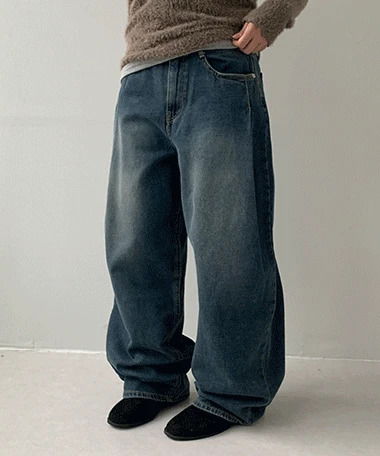 Wisp Wide Dart Pintuck Denim Pants