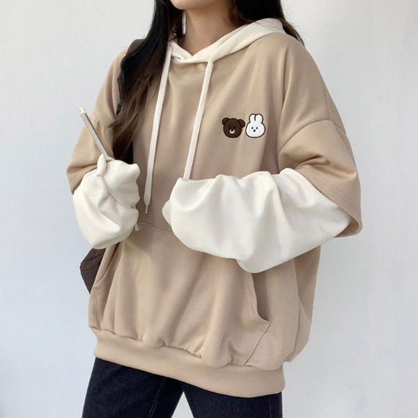 Bunny Bear Layered Hoodie