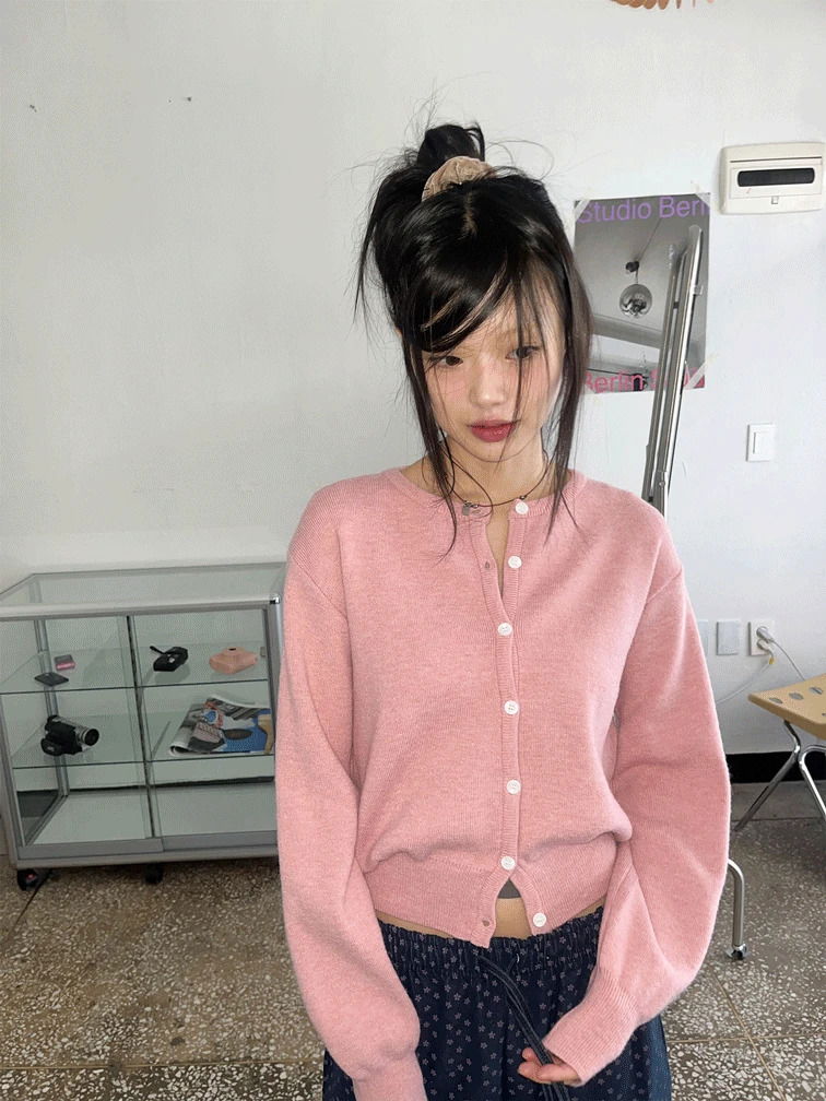 4色系基本柔和色調開襟外套