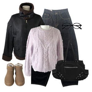 세트,니트,부츠 코디