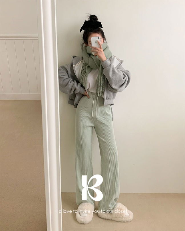 Velour Corduroy Straight Training Pants