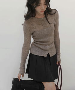 Leora Wool Knit Bustier Set Cardigan